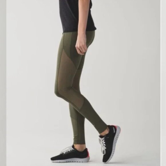 Lululemon Barre Star Pant Full-On Luon in Fatigue Green Size 4 - Picture 1 of 5